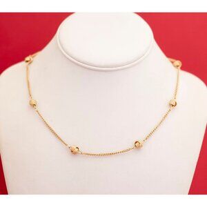 Vintage Minimalist Gold Tone Choker Necklace by Avon 17 Inches - O24